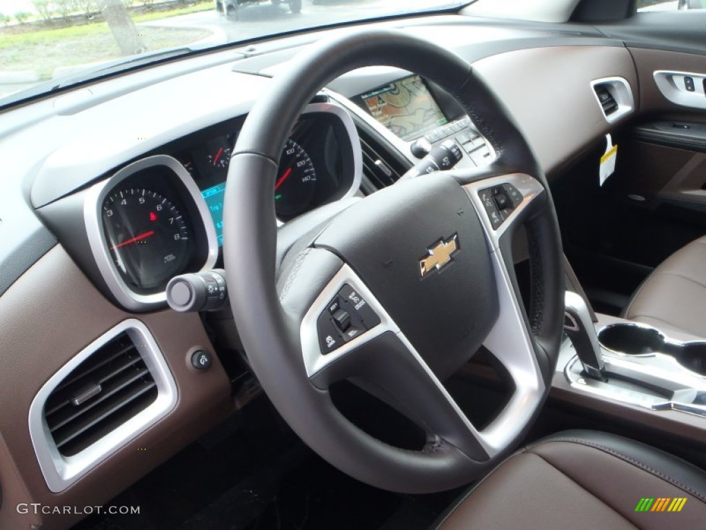 2013 Chevrolet Equinox LT Brownstone/Jet Black Steering Wheel Photo #82104701