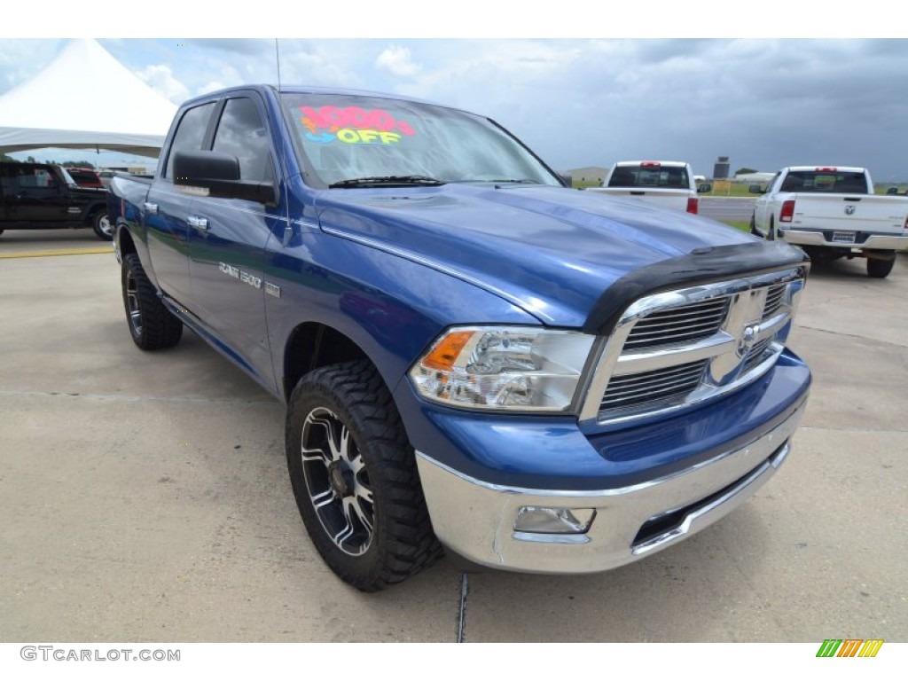 2011 Ram 1500 Big Horn Crew Cab 4x4 - Deep Water Blue Pearl / Dark Slate Gray/Medium Graystone photo #10