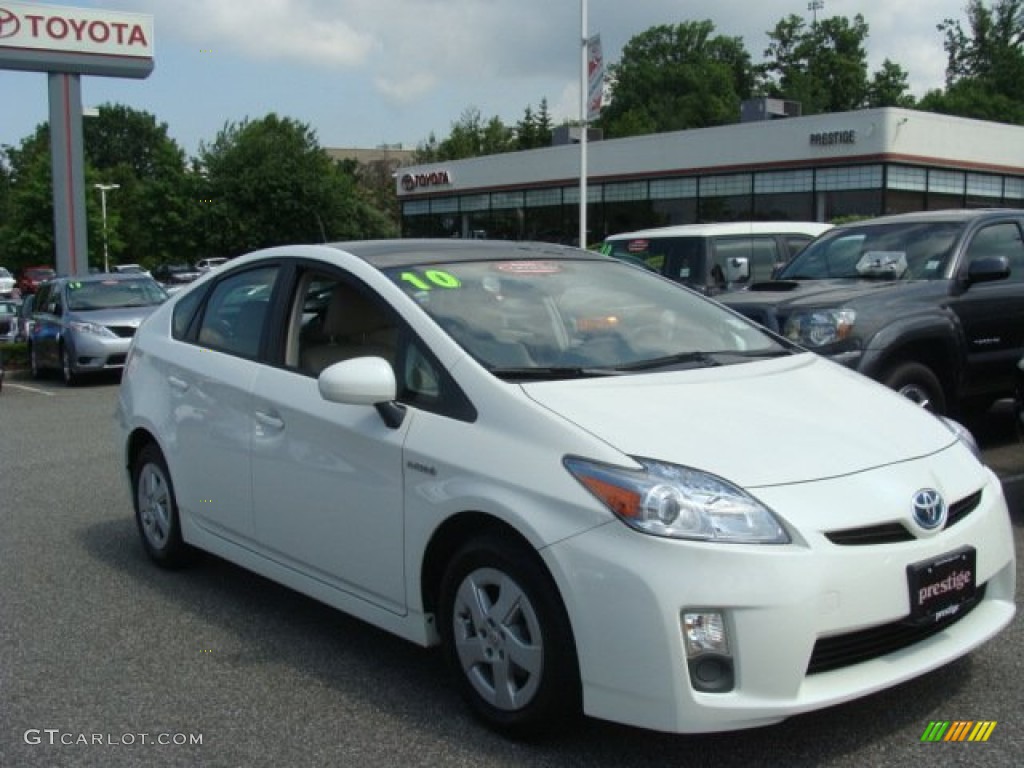 2010 Prius Hybrid IV - Blizzard White Pearl / Bisque photo #1