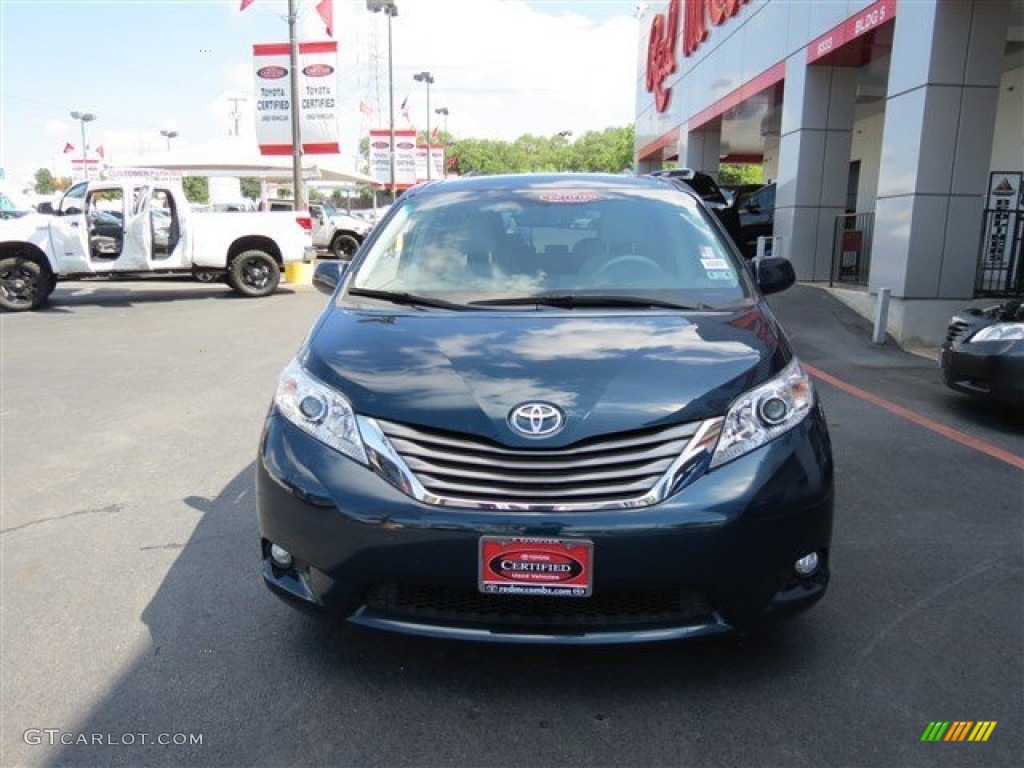 2011 Sienna XLE - South Pacific Blue Pearl / Bisque photo #2