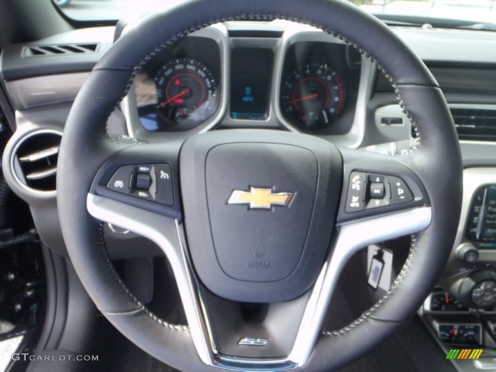 2013 Chevrolet Camaro SS/RS Coupe Black Steering Wheel Photo #82106545
