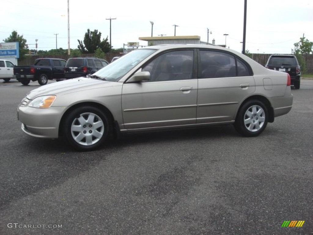 Shoreline Mist Metallic 2002 Honda Civic EX Sedan Exterior Photo #82108654