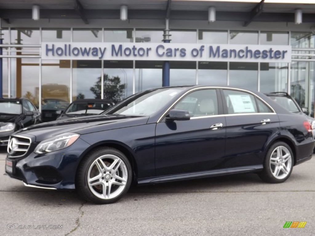 2014 E 350 4Matic Sport Sedan - Lunar Blue Metallic / Black photo #1