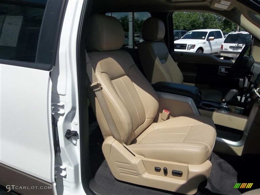 2013 F150 Lariat SuperCrew - White Platinum Metallic Tri-Coat / Adobe photo #12