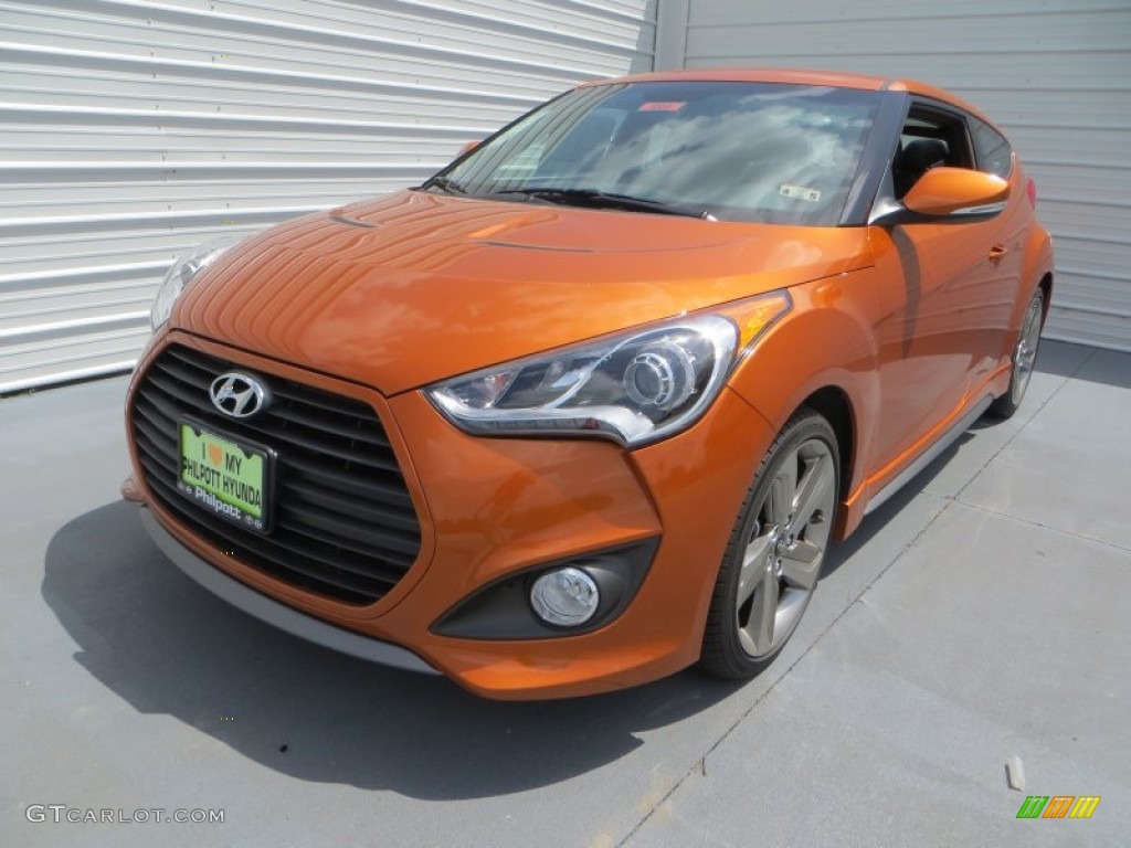 2013 Veloster Turbo - Vitamin C / Black photo #7