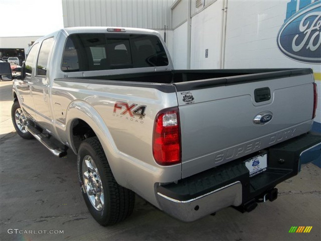 2013 F250 Super Duty Lariat Crew Cab 4x4 - Ingot Silver Metallic / Black photo #4