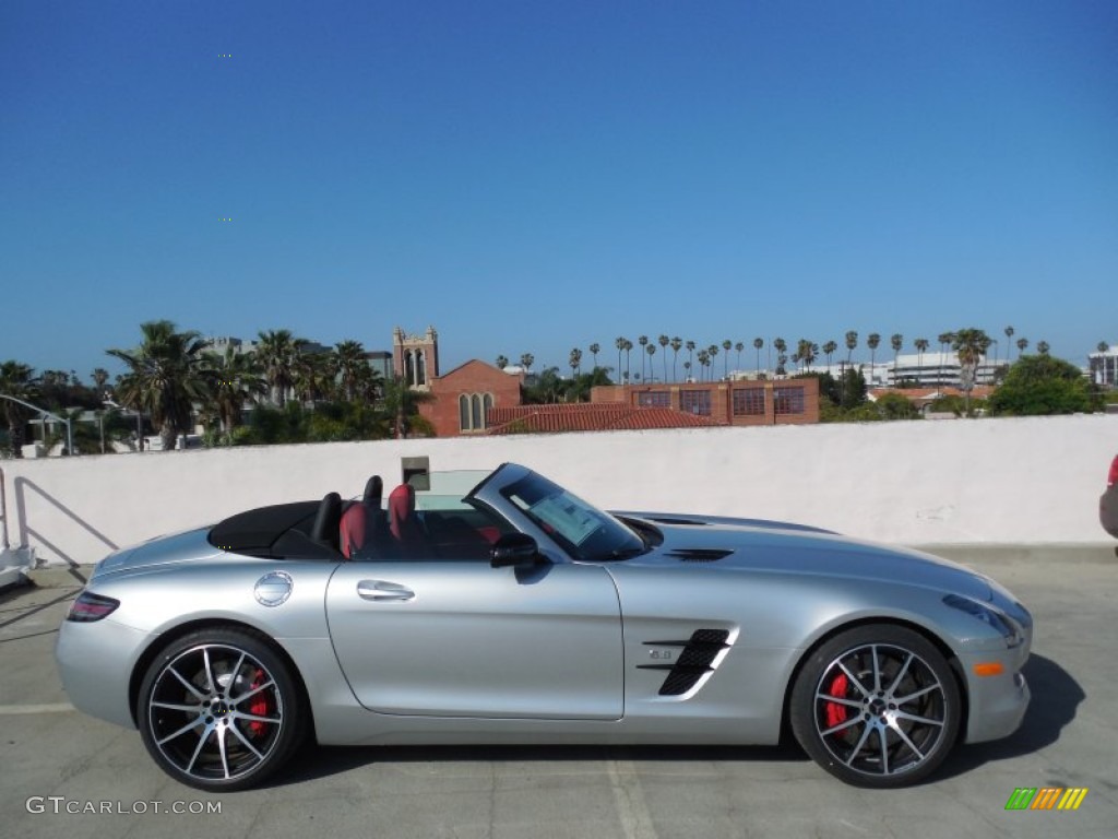 2013 SLS AMG GT Roadster - Iridium Silver Metallic / Classic Red designo photo #7