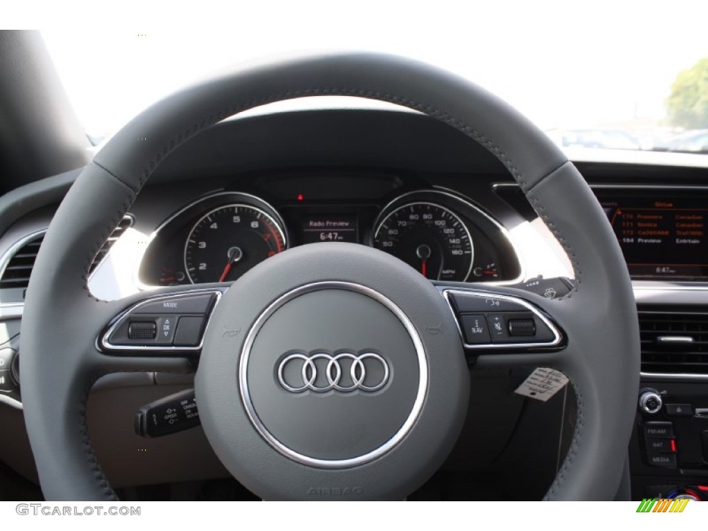 2013 Audi A5 2.0T Cabriolet Titanium Grey/Steel Grey Steering Wheel Photo #82126773