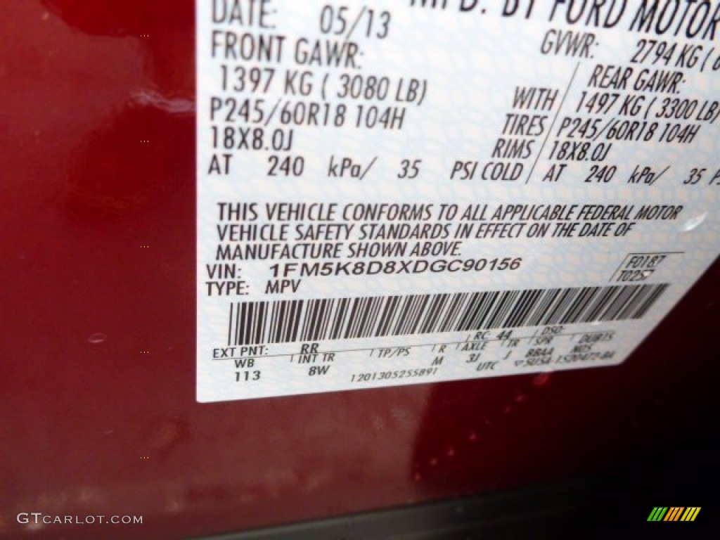 2013 Explorer XLT 4WD - Ruby Red Metallic / Charcoal Black photo #13