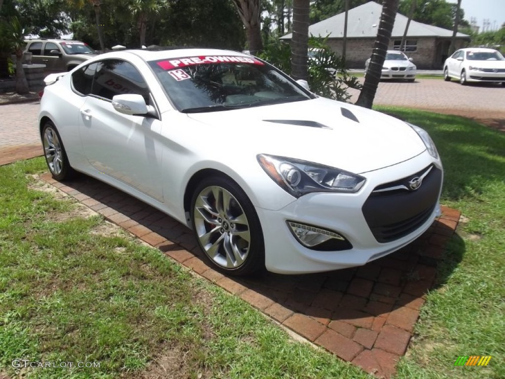 White Satin Pearl 2013 Hyundai Genesis Coupe 3.8 Track Exterior Photo #82129906