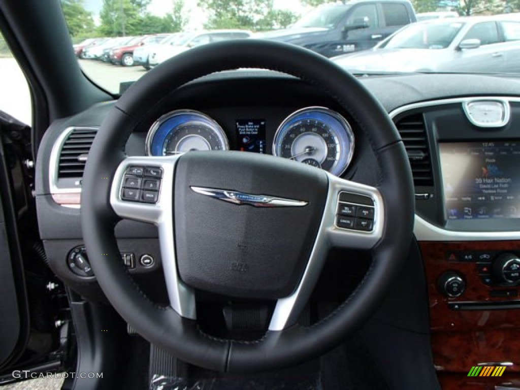 2013 Chrysler 300 AWD Black Steering Wheel Photo #82132729