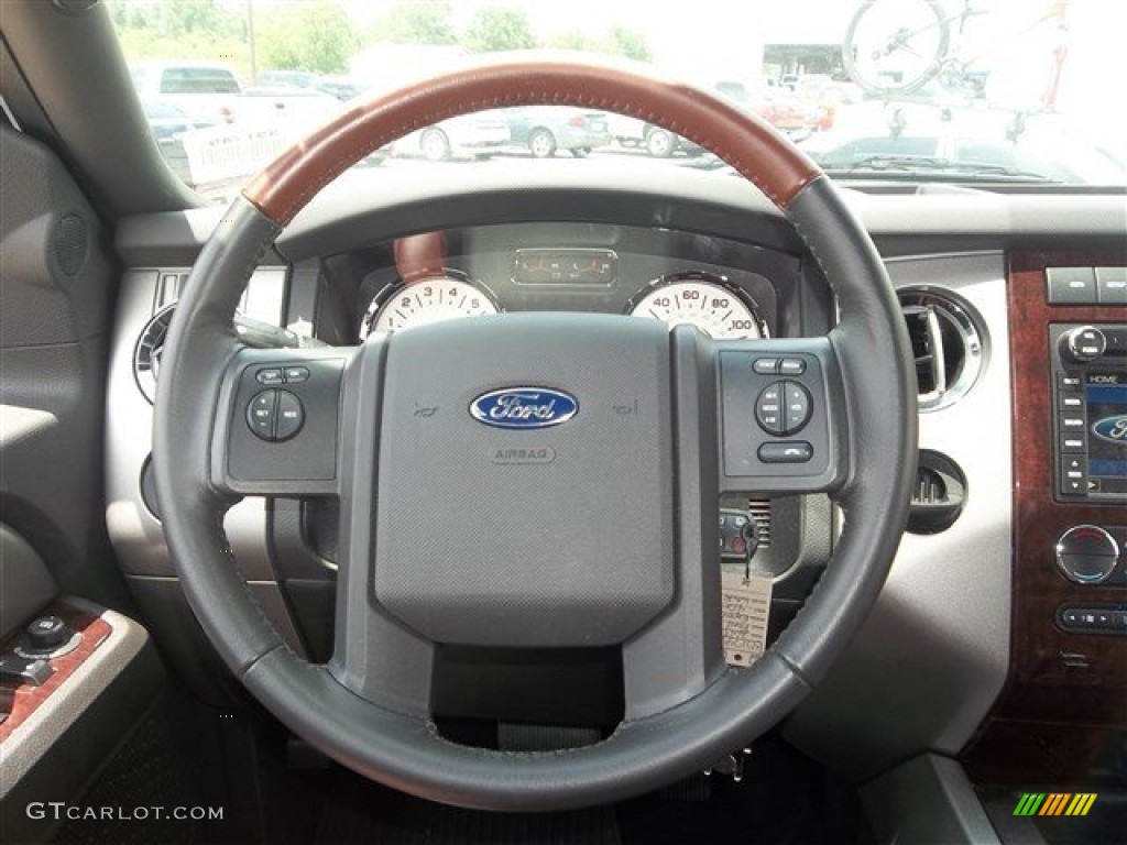 2013 Ford Expedition King Ranch King Ranch Charcoal Black/Chaparral Leather Steering Wheel Photo #82134136