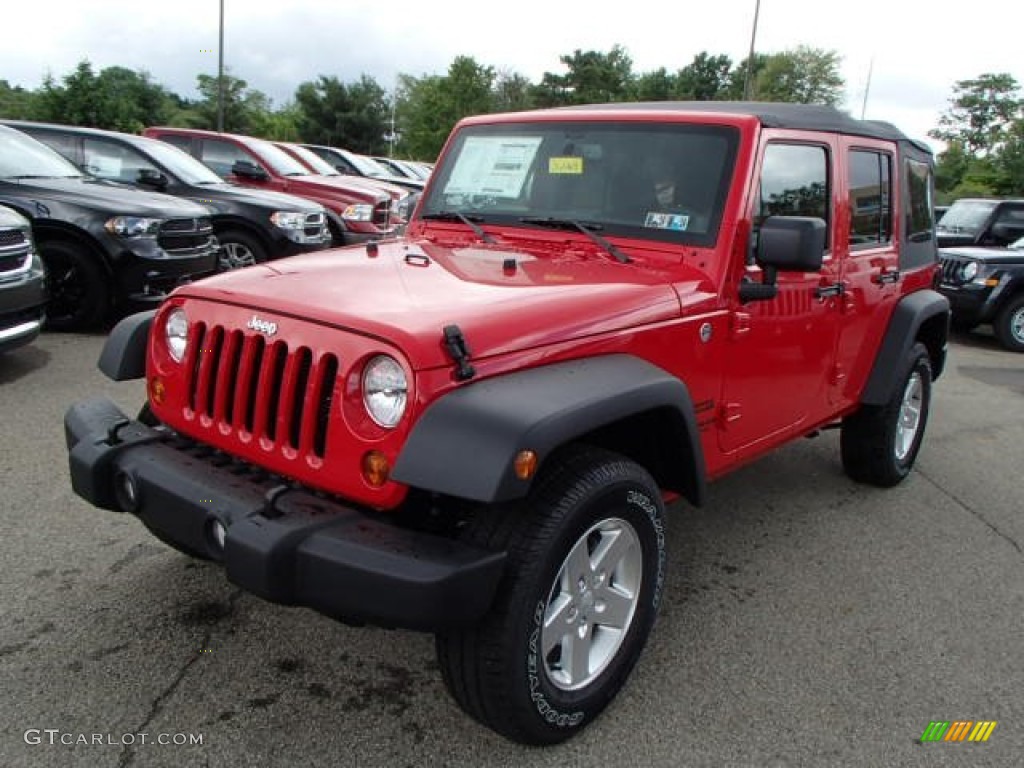 2013 Wrangler Unlimited Sport 4x4 - Flame Red / Black photo #2