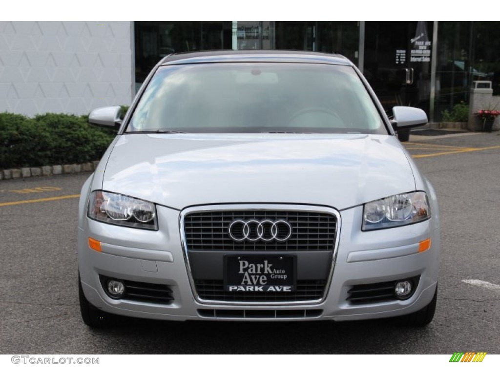 2008 A3 2.0T - Ice Silver Metallic / Black photo #2