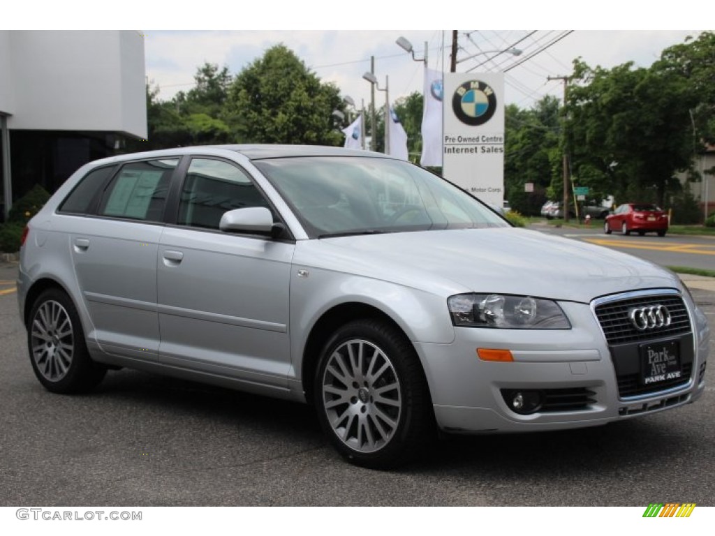 2008 A3 2.0T - Ice Silver Metallic / Black photo #3