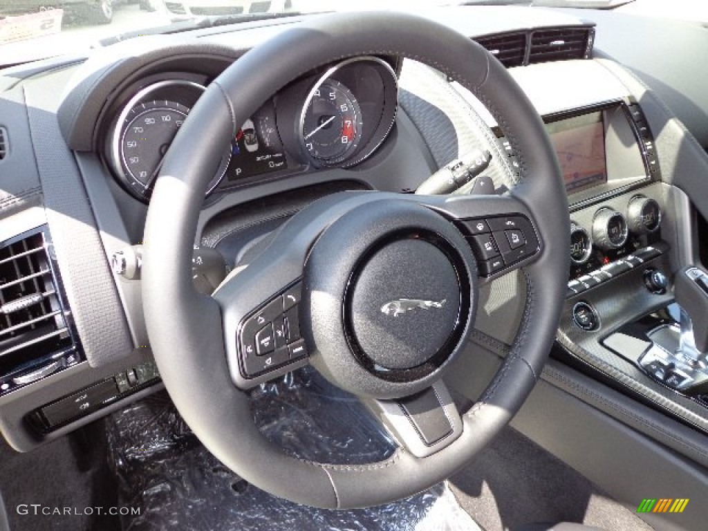 2014 Jaguar F-TYPE Standard F-TYPE Model Jet Steering Wheel Photo #82142682