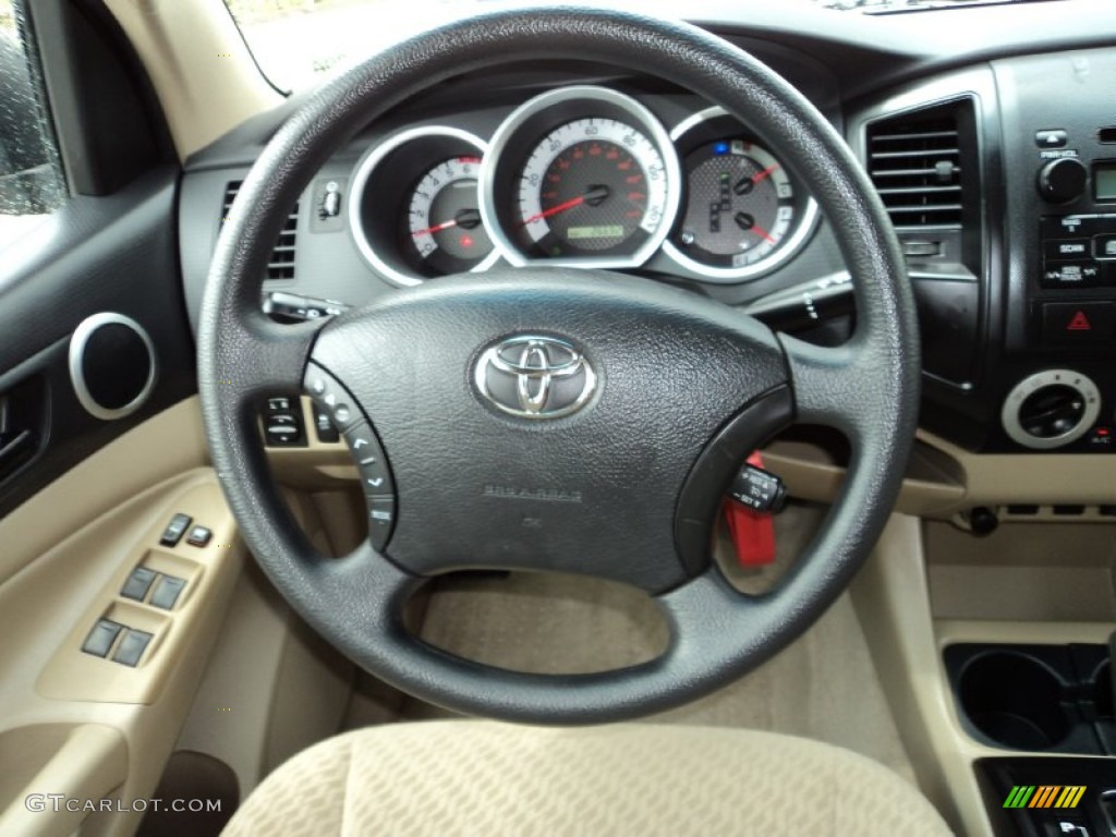 2011 Toyota Tacoma Double Cab Sand Beige Steering Wheel Photo #82146146