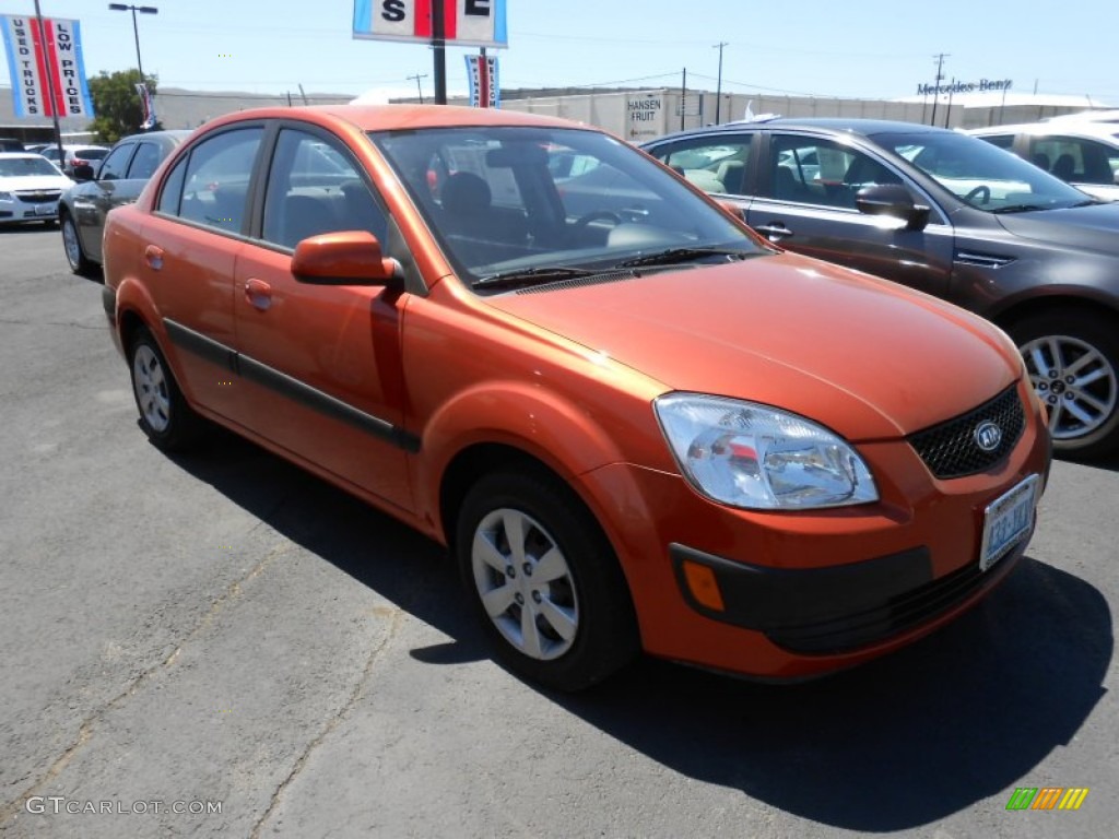 2009 Rio LX Sedan - Sunset Orange / Gray photo #3