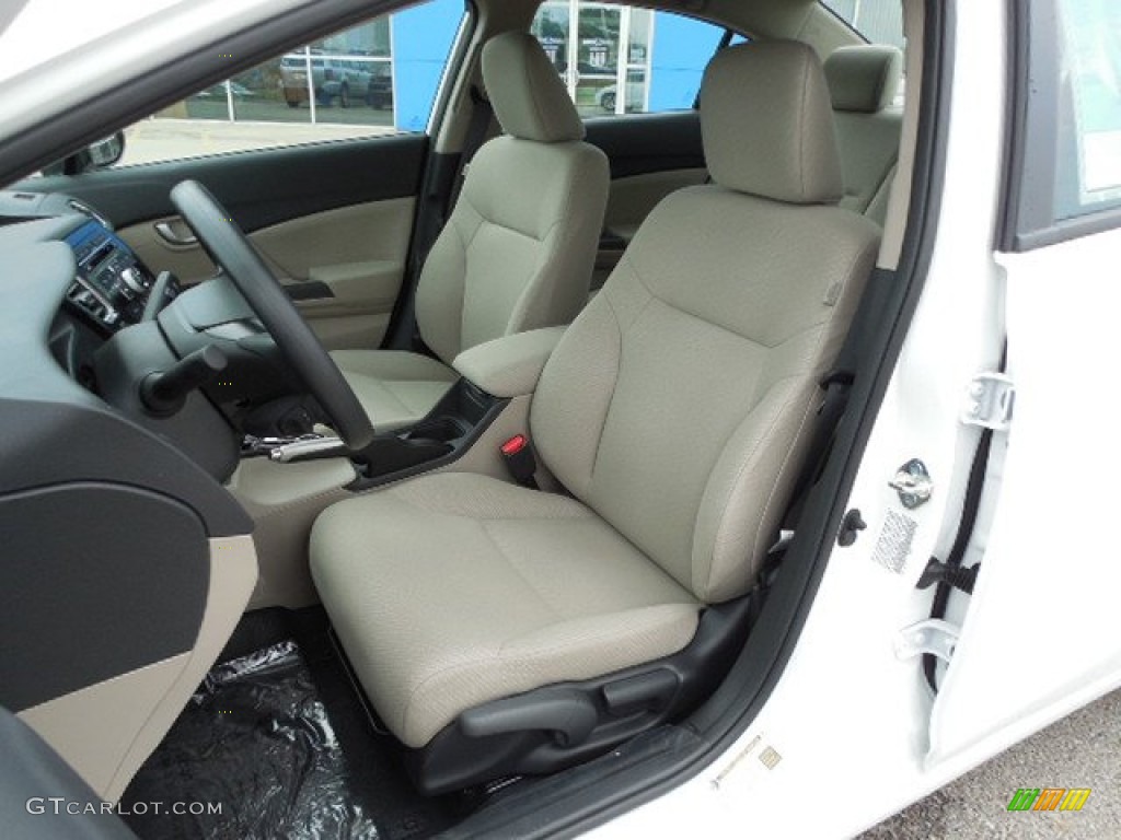 2013 Civic LX Sedan - Taffeta White / Beige photo #7