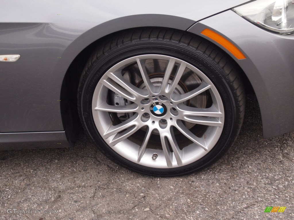 2011 3 Series 335i Coupe - Space Gray Metallic / Coral Red/Black Dakota Leather photo #2