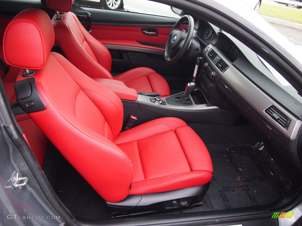 2011 3 Series 335i Coupe - Space Gray Metallic / Coral Red/Black Dakota Leather photo #3