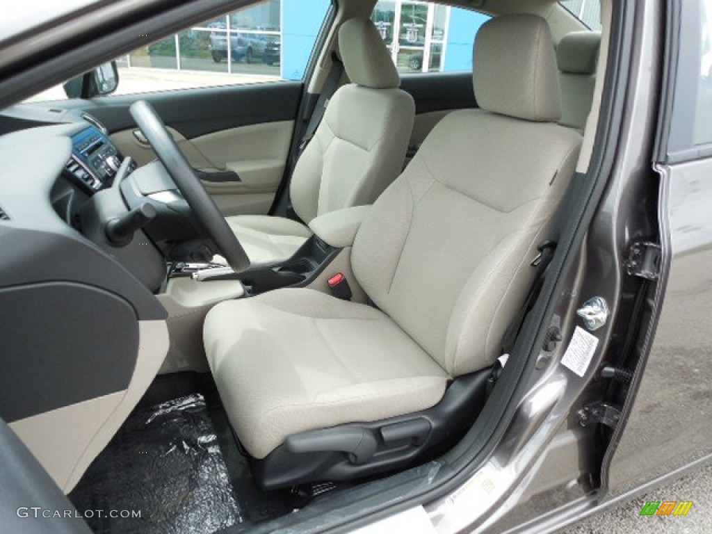 Beige Interior 2013 Honda Civic LX Sedan Photo #82149193