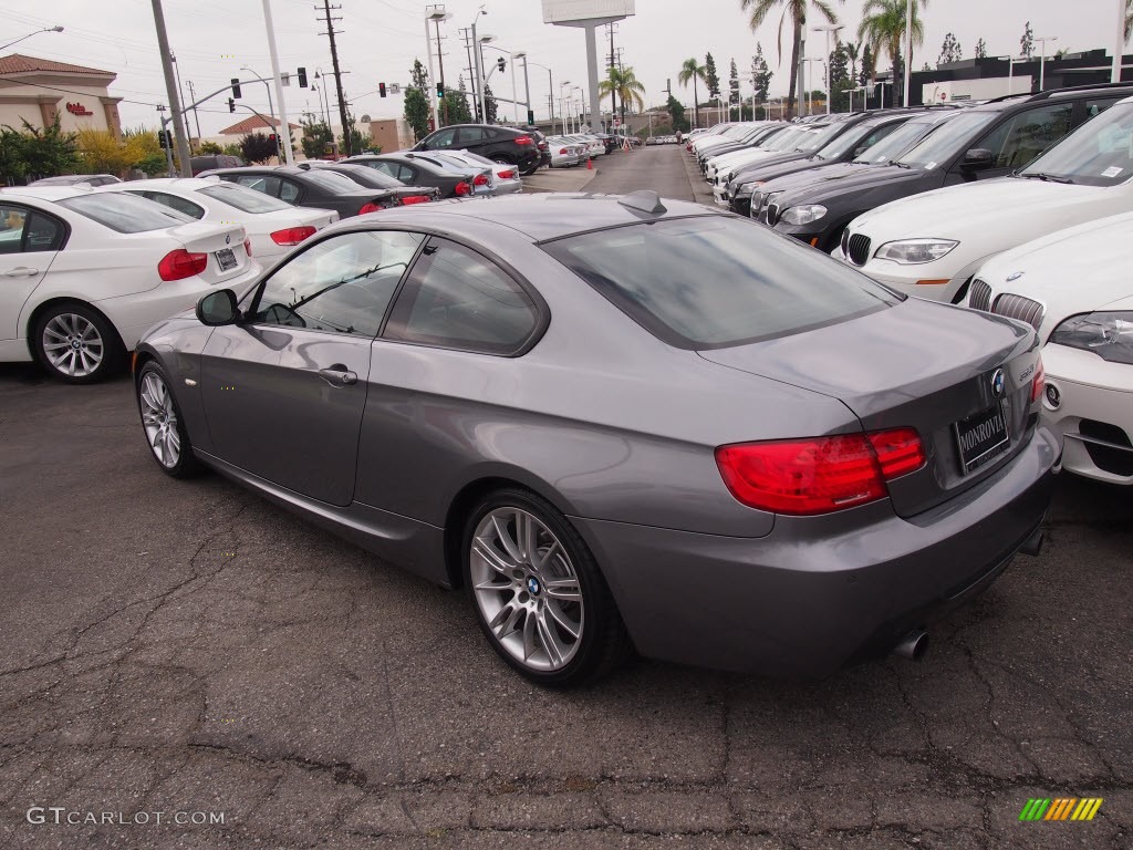 2011 3 Series 335i Coupe - Space Gray Metallic / Coral Red/Black Dakota Leather photo #8