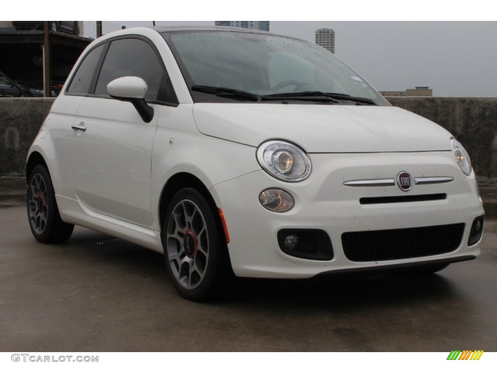 2012 500 Sport - Bianco Perla (Pearl White) / Sport Tessuto Nero/Nero (Black/Black) photo #1