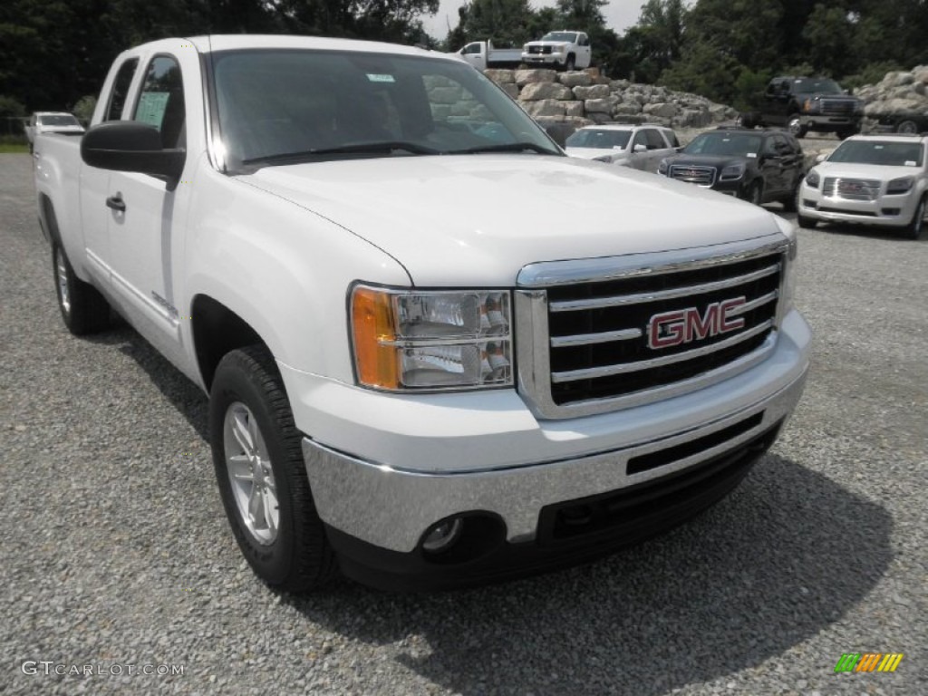 2013 Sierra 1500 SLE Extended Cab 4x4 - Summit White / Ebony photo #2