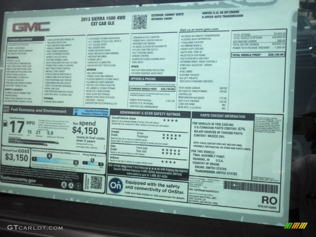 2013 Sierra 1500 SLE Extended Cab 4x4 - Summit White / Ebony photo #25