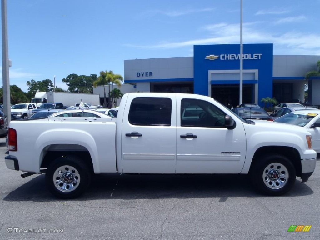 2010 Sierra 1500 SL Crew Cab - Summit White / Dark Titanium photo #3