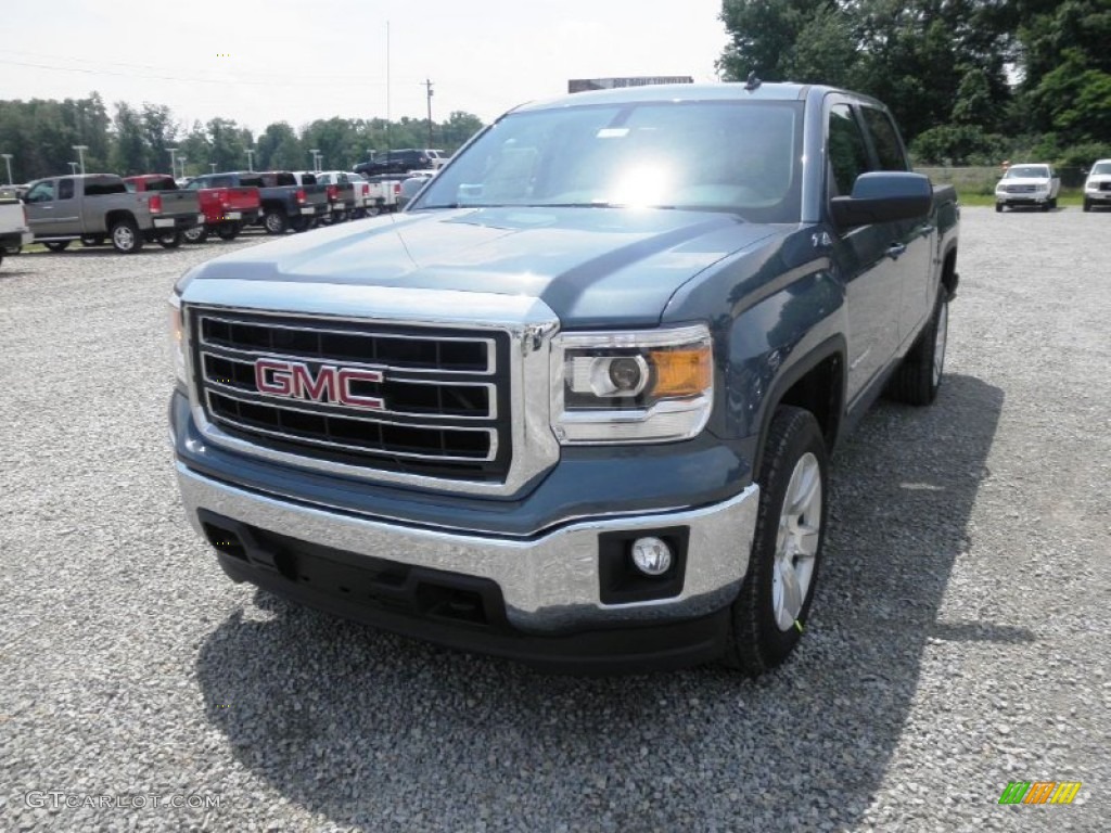 2014 Sierra 1500 SLE Crew Cab 4x4 - Stealth Gray Metallic / Jet Black photo #3