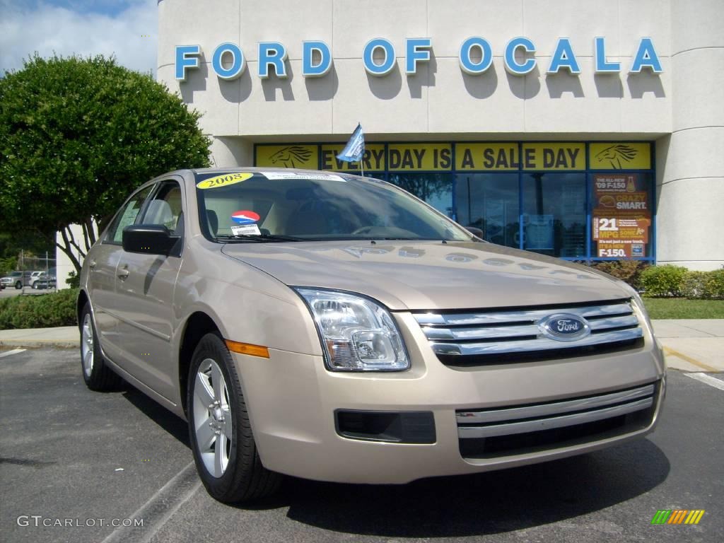 2008 Fusion S - Dune Pearl Metallic / Camel photo #9