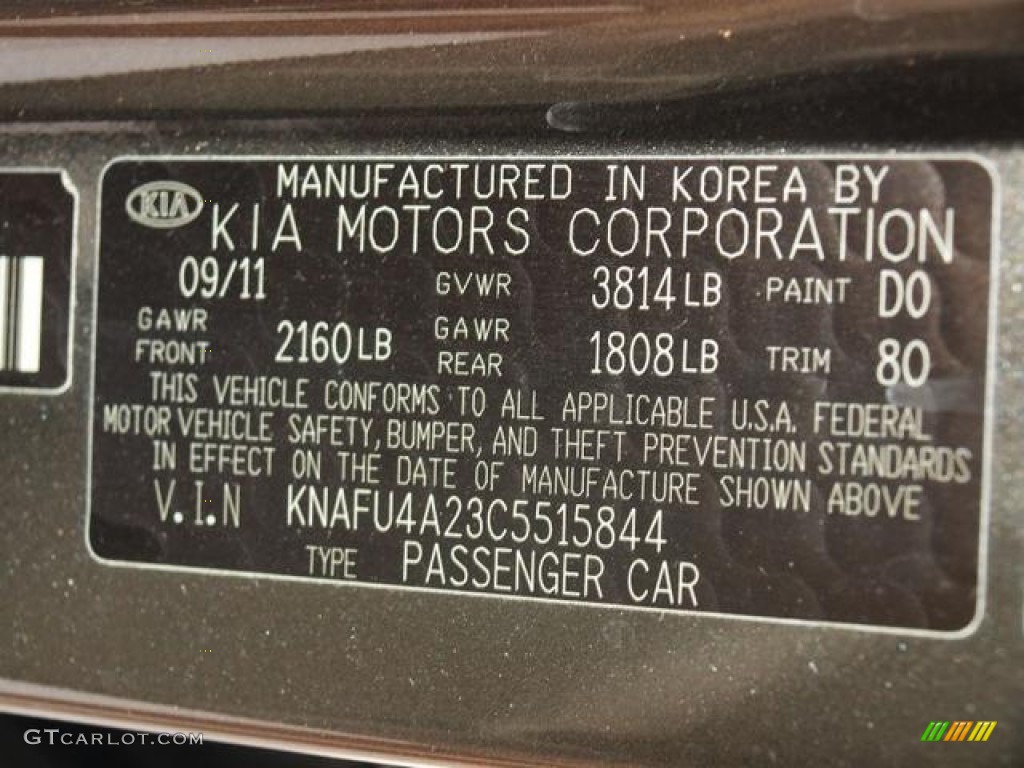 2012 Forte Color Code D0 for Metal Bronze Photo #82164062