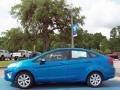2012 Blue Candy Metallic Ford Fiesta SEL Sedan  photo #2