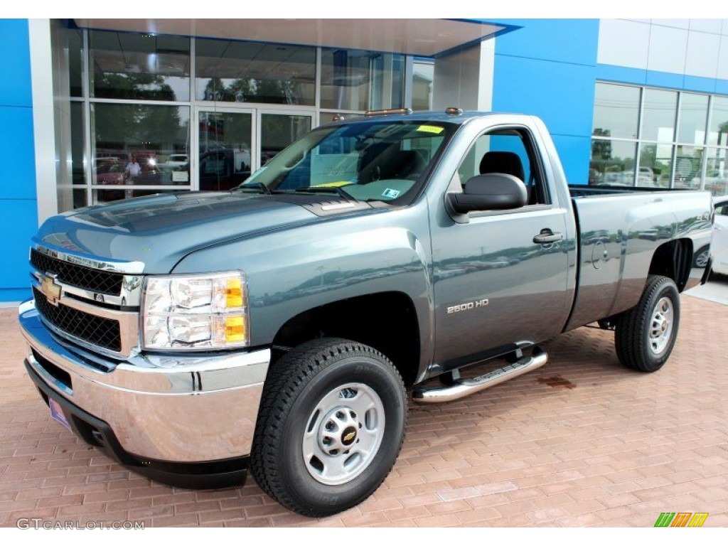 2013 Silverado 2500HD Work Truck Regular Cab 4x4 - Blue Granite Metallic / Dark Titanium photo #9