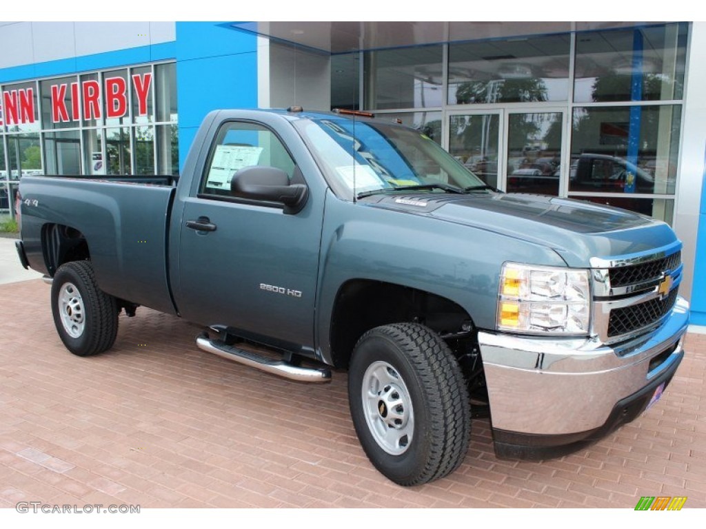 2013 Silverado 2500HD Work Truck Regular Cab 4x4 - Blue Granite Metallic / Dark Titanium photo #11