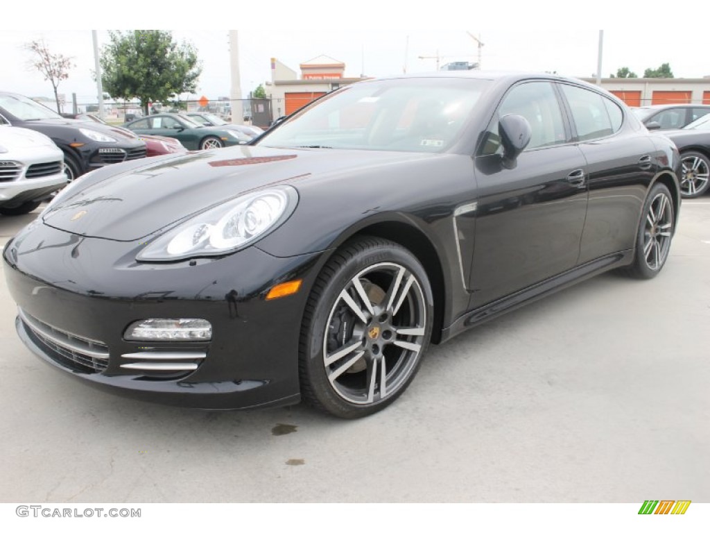 Basalt Black Metallic 2013 Porsche Panamera 4 Platinum Edition Exterior Photo #82165283