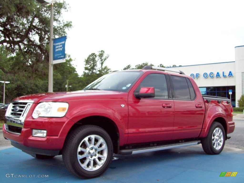 2007 Explorer Sport Trac Limited - Red Fire / Dark Charcoal/Camel photo #1