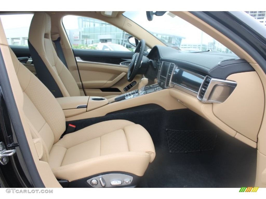 Black/Luxor Beige Interior 2013 Porsche Panamera 4 Platinum Edition Photo #82165854