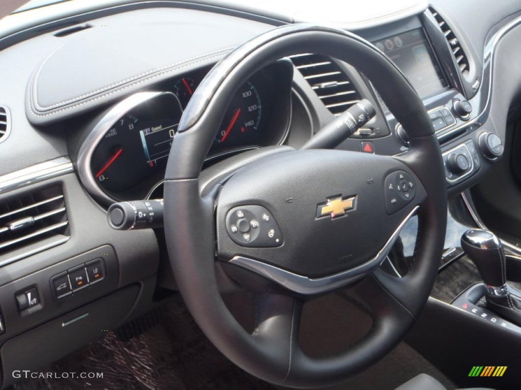 2014 Chevrolet Impala LTZ Jet Black/Dark Titanium Steering Wheel Photo #82166342