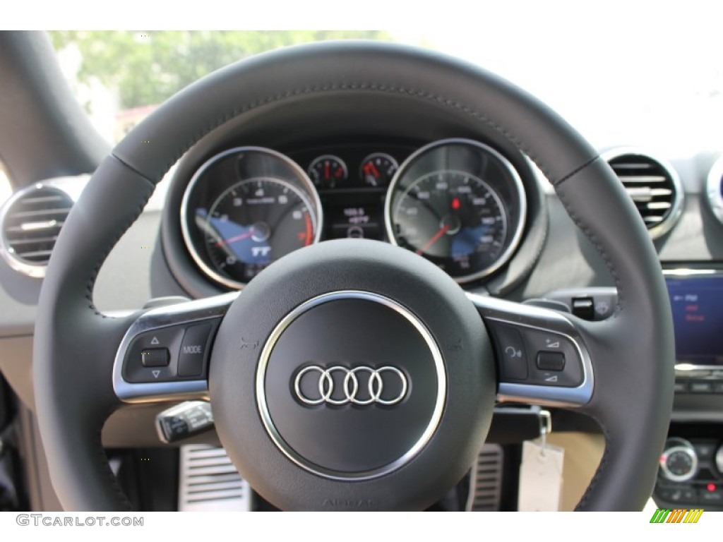 2013 Audi TT 2.0T quattro Coupe Luxor Beige Steering Wheel Photo #82167755