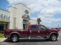 2007 Dark Toreador Red Metallic Ford F250 Super Duty Lariat Crew Cab 4x4  photo #2