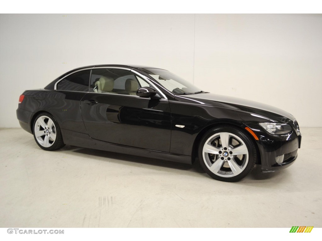 2007 3 Series 335i Convertible - Jet Black / Cream Beige photo #2