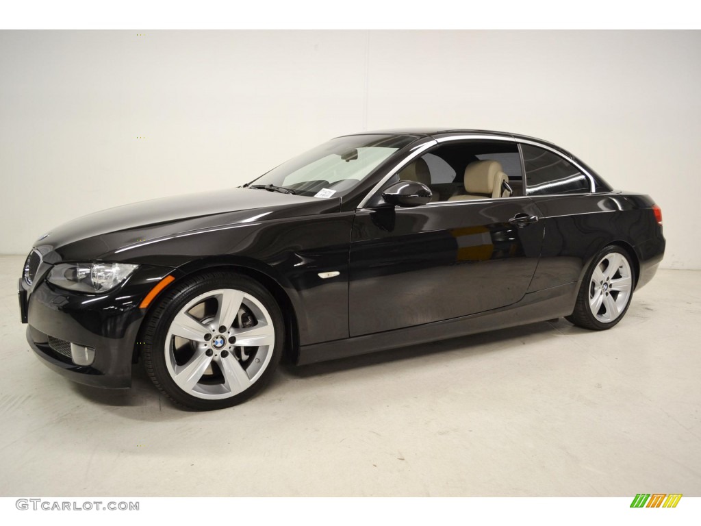 2007 3 Series 335i Convertible - Jet Black / Cream Beige photo #6