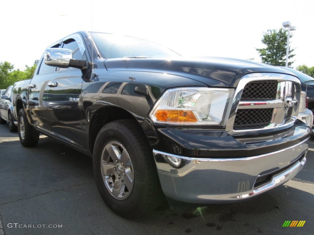 2010 Ram 1500 SLT Crew Cab - Brilliant Black Crystal Pearl / Dark Slate/Medium Graystone photo #4