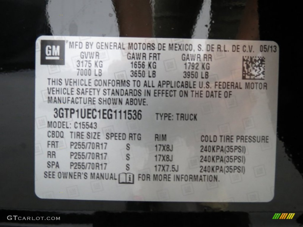 2014 GMC Sierra 1500 SLE Crew Cab Info Tag Photo #82178160