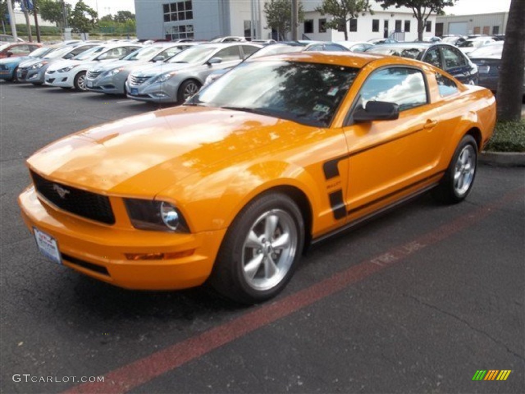 2007 Mustang V6 Premium Coupe - Grabber Orange / Dark Charcoal photo #1