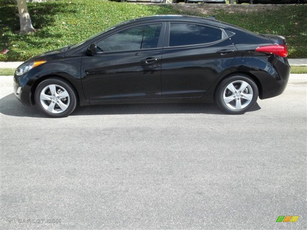 2012 Elantra GLS - Midnight Black / Gray photo #3
