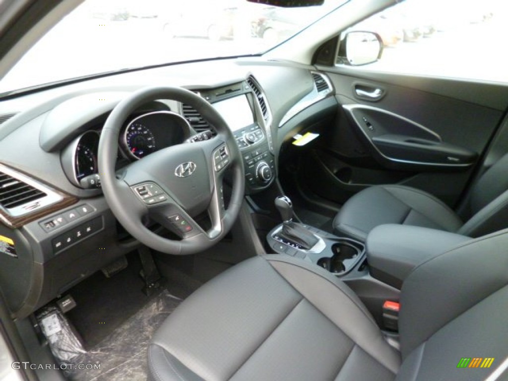 Black Interior 2013 Hyundai Santa Fe Limited AWD Photo #82182357